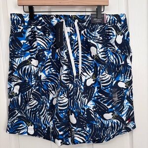 Blue Tropical Toucan Swim Trunks | Tommy Hilfiger XL